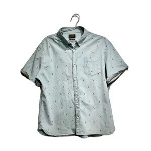 Jachs Blue Casual Button Down Shirt Short Sleeve XL Classic Fit. Peppers